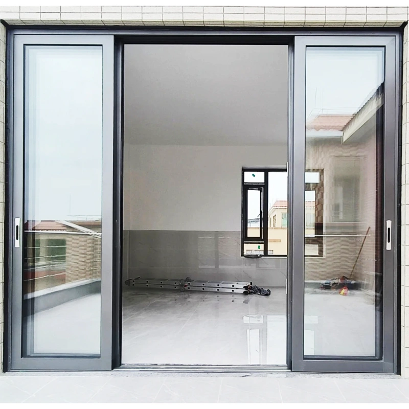 aluminum Alloy black Sliding Doors with Multi Chamber Fram - Image 2