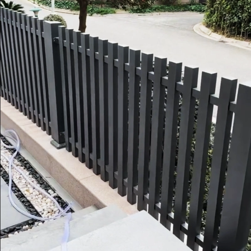 Modern Garden Low-Maintenance Matte Black Aluminum Exterior Perimeter Fence - Image 5