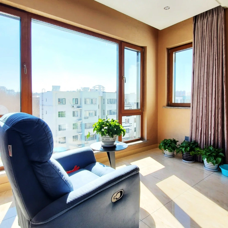 Energy Efficient Wood Grain Aluminum-Plastic Co-Extruded Tilt-and-Turn Windows for Houses - Image 5