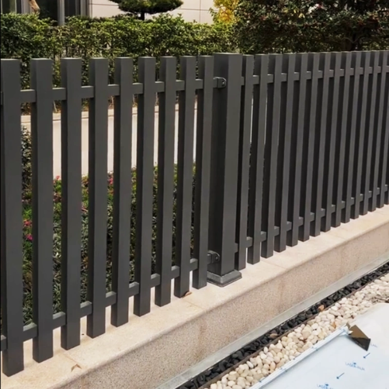 Modern Garden Low-Maintenance Matte Black Aluminum Exterior Perimeter Fence - Image 7