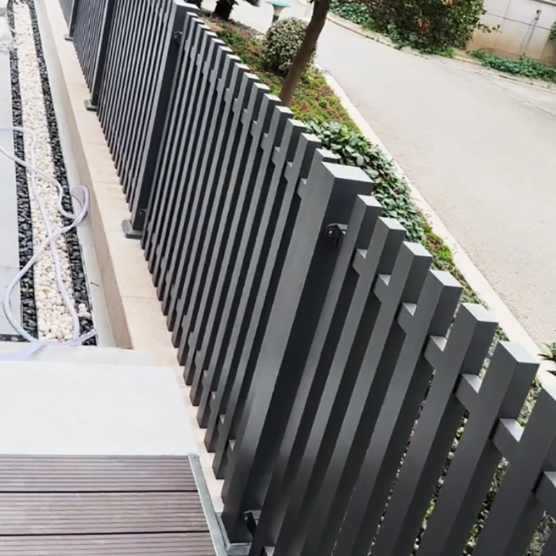 Modern Garden Low-Maintenance Matte Black Aluminum Exterior Perimeter Fence - Image 2