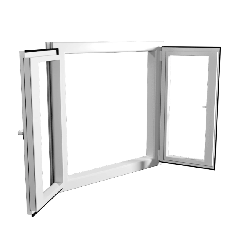 Top-Quality 2-Layer Sealing Low-Cost UPVC Double Glazed Tilt & Turn Casement Windows - Image 4