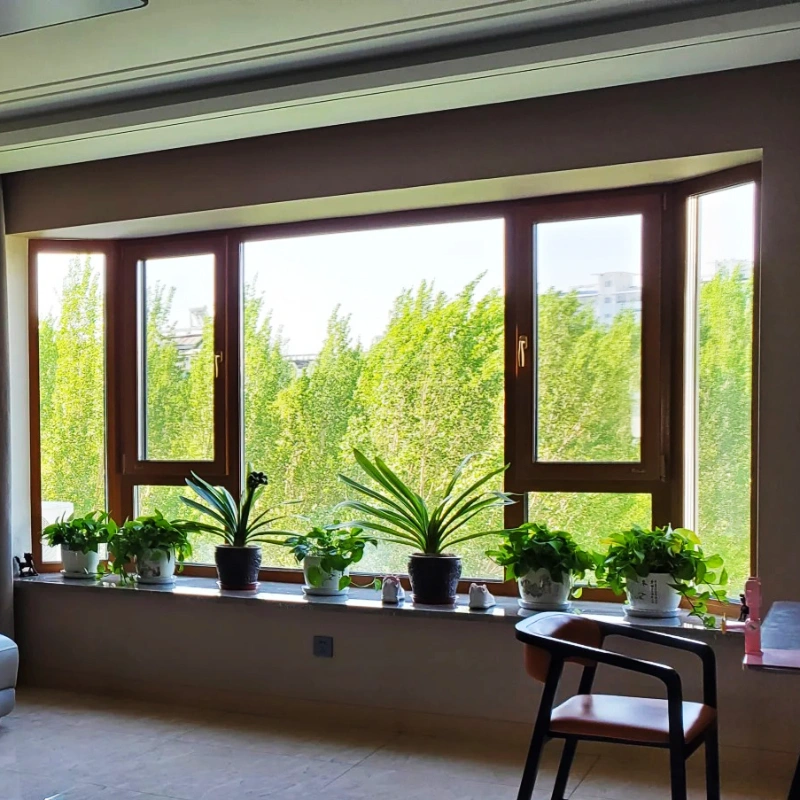 Wood Grain Thermally Insulated Aluminum-Plastic Co-Extruded Hurricane Impact tilt-and-turn Windows - Image 6