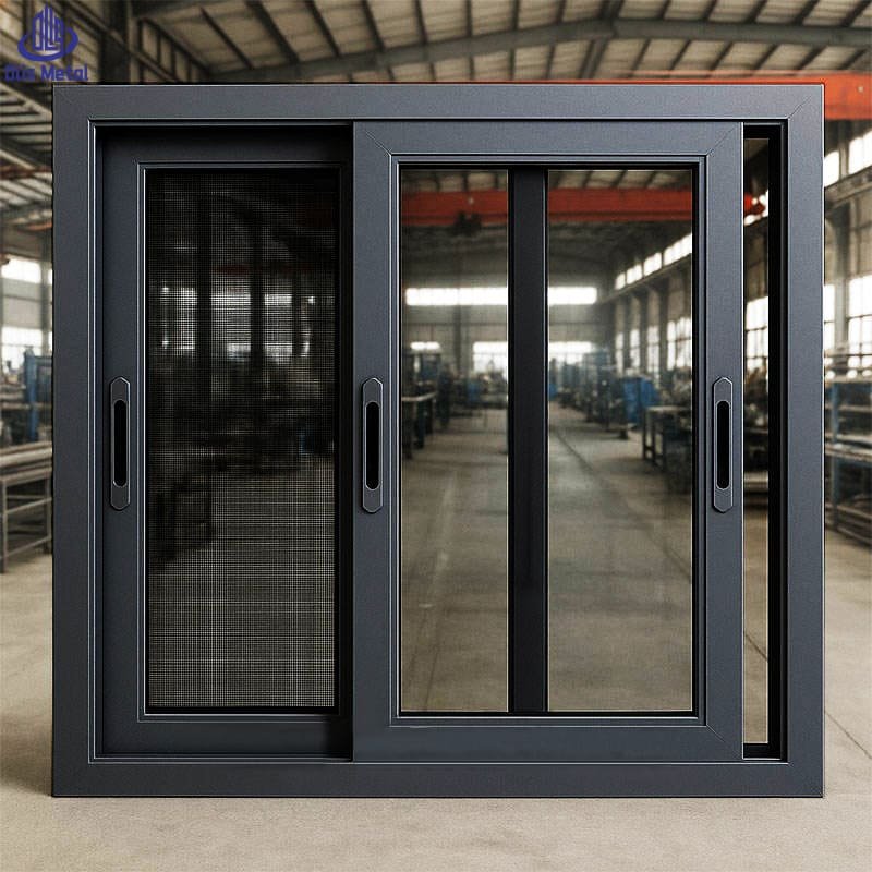 Durable Aluminum Frame Sliding Windows Double Tempered Glass with Screen and Grill for Home Ventilation - Image 4