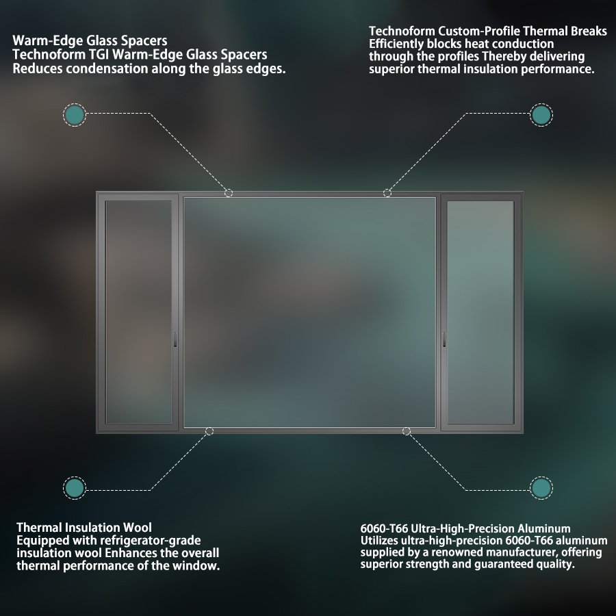 High-quality Weatherproof Thermal Break aluminium Casement Windows - Image 3