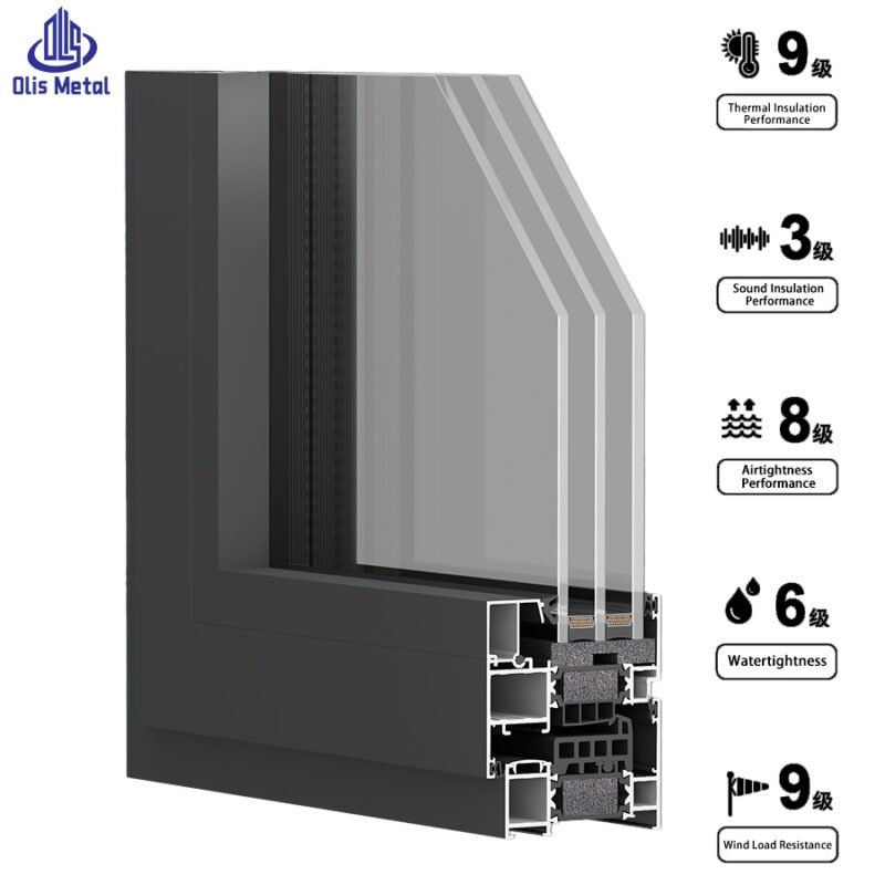 Weatherproof Thermal Break aluminium Casement Windows