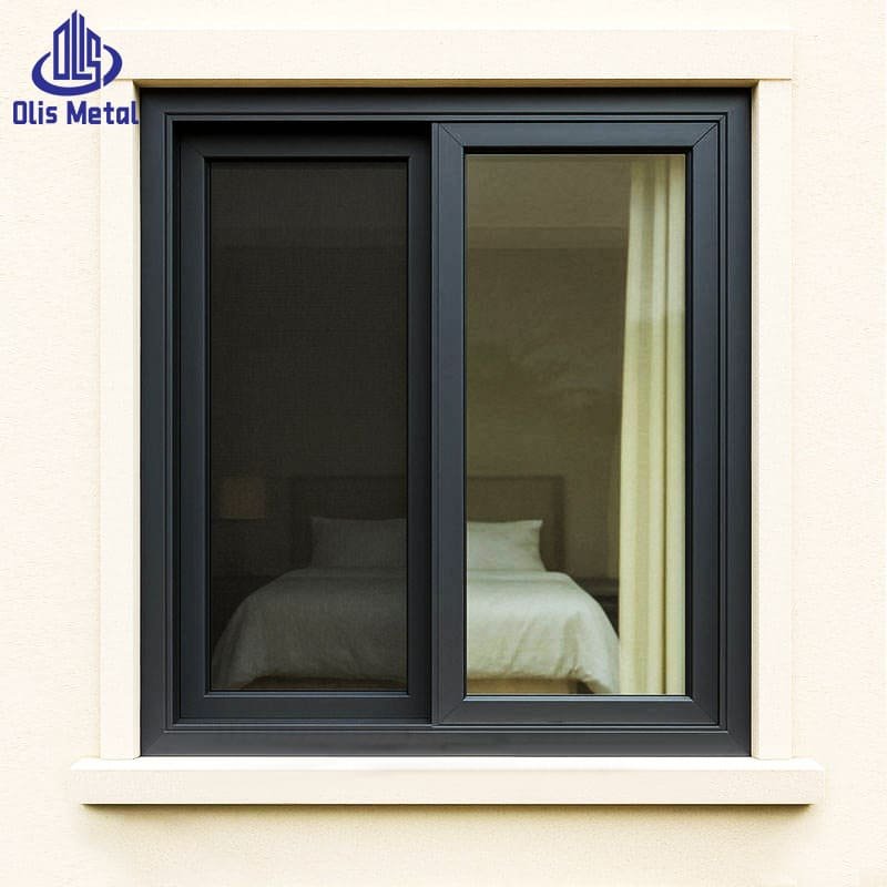 Durable Aluminum Frame Sliding Windows Double Tempered Glass with Screen and Grill for Home Ventilation - Image 2