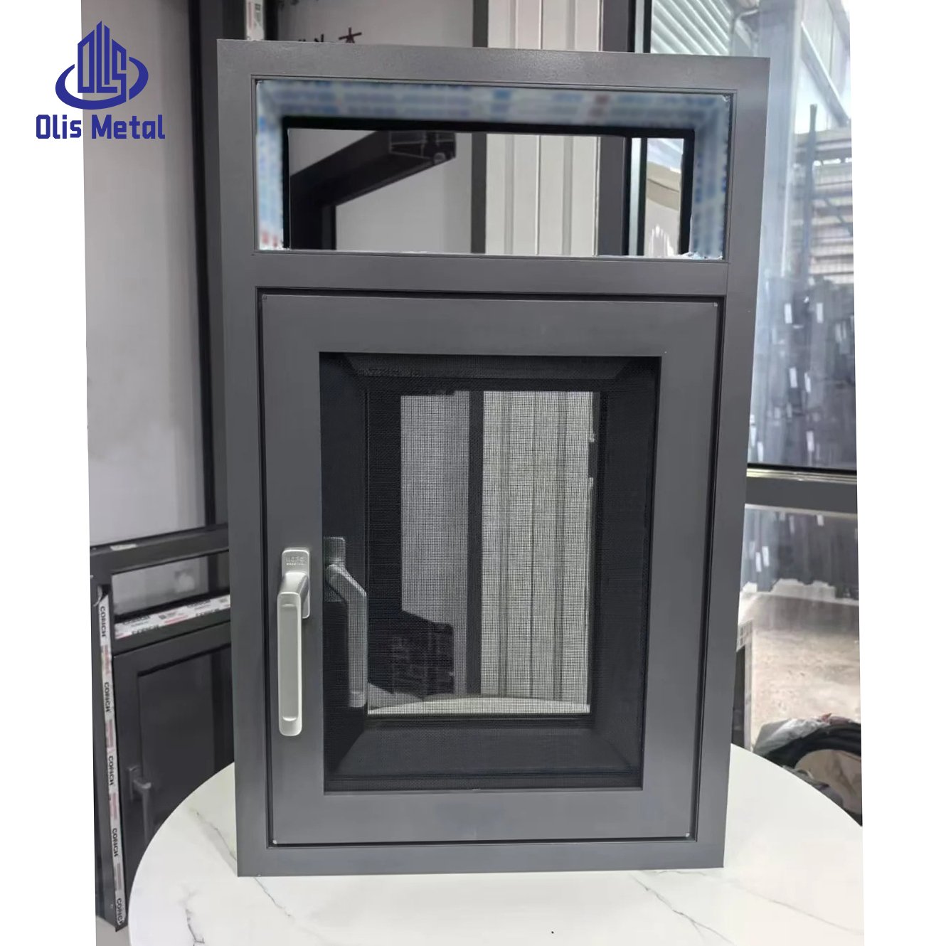 Modern Residential Aluminum Single Sash Casement Window with Integrated Screen