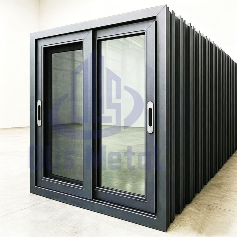 Durable Aluminum Frame Sliding Windows Double Tempered Glass with Screen and Grill for Home Ventilation
