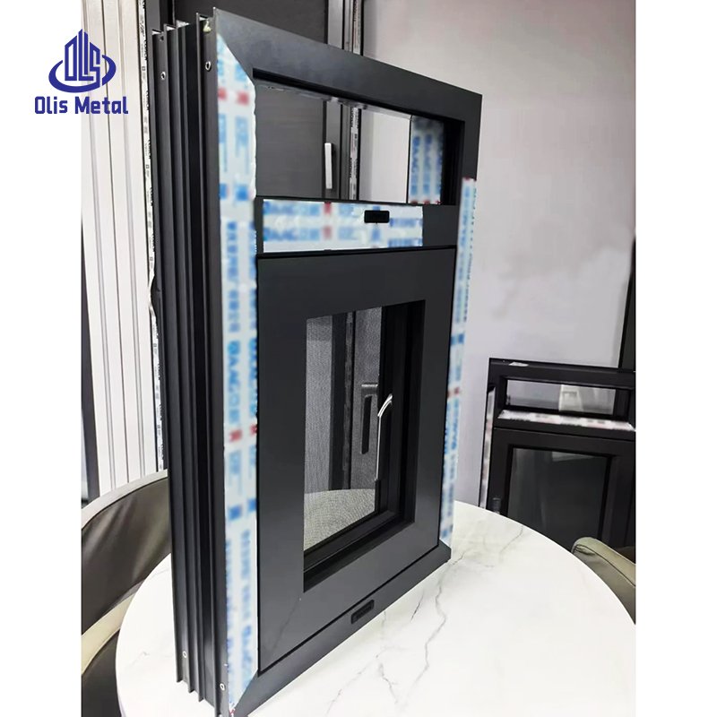Modern Residential Aluminum Single Sash Casement Window with Integrated Screen - Image 2