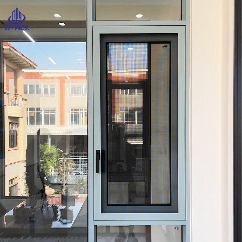 Olis Matte Light Gray Hurricane Resistant Aluminum Casement Window Factory Direct