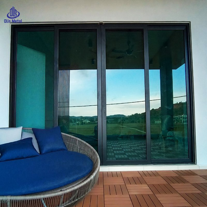 Elegant Premium Black Aluminum Sliding Patio Door Sleek Thermal Break Design - Image 2