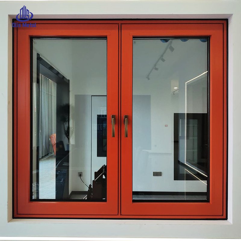Exceptional 2-Panel Orange Aluminum Tilt and turn Window: Durable Weather-Resistant Design for Global Projects - Image 3