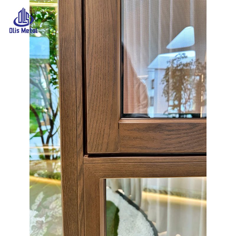 Aluminum-Clad Wood Double Glazing Casement Windows for Heavy-Duty Windproof & Weather Resistance - Image 4