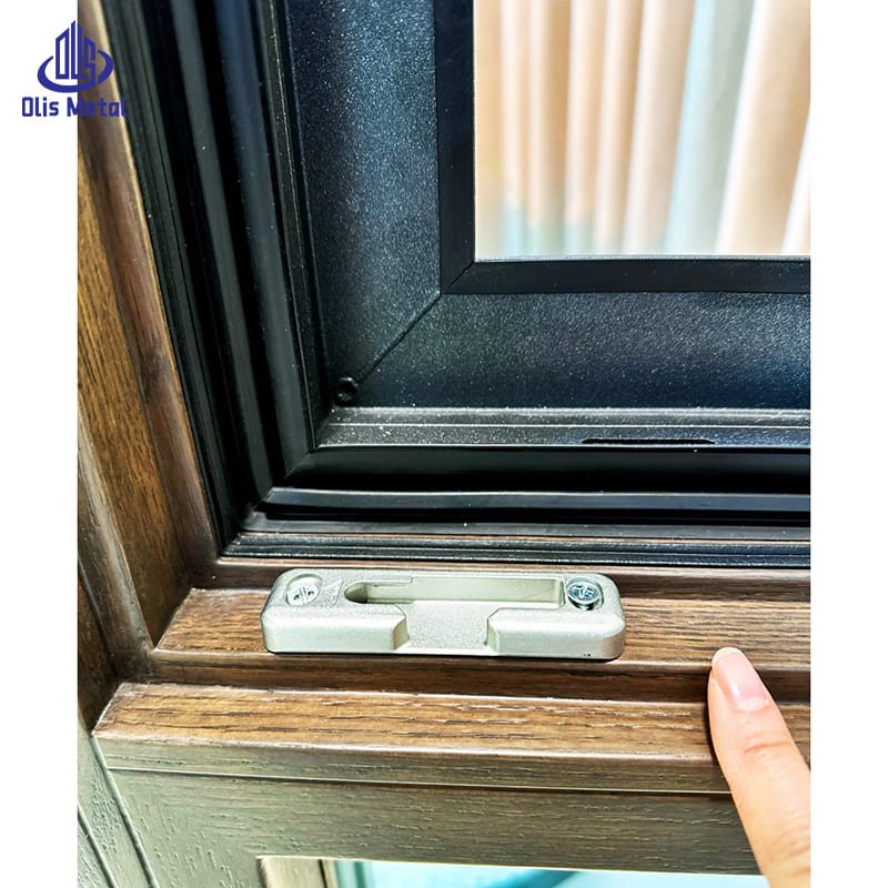 Aluminum-Clad Wood Double Glazing Casement Windows for Heavy-Duty Windproof & Weather Resistance - Image 5
