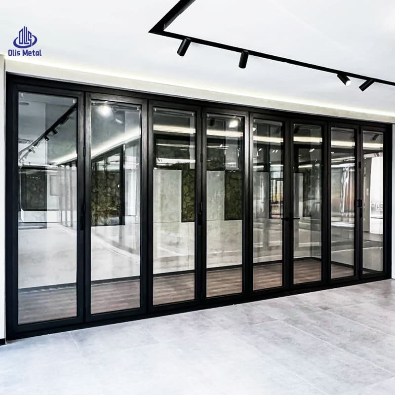 Thermal Break Aluminum Folding Sliding Glass Doors: Double Insulated Tempered Glass for Remarkable Heat Insulation & Energy Savings - Image 2