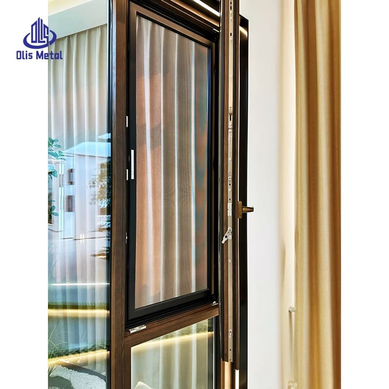 Aluminum-Clad Wood Double Glazing Casement Windows for Heavy-Duty Windproof & Weather Resistance - Image 2