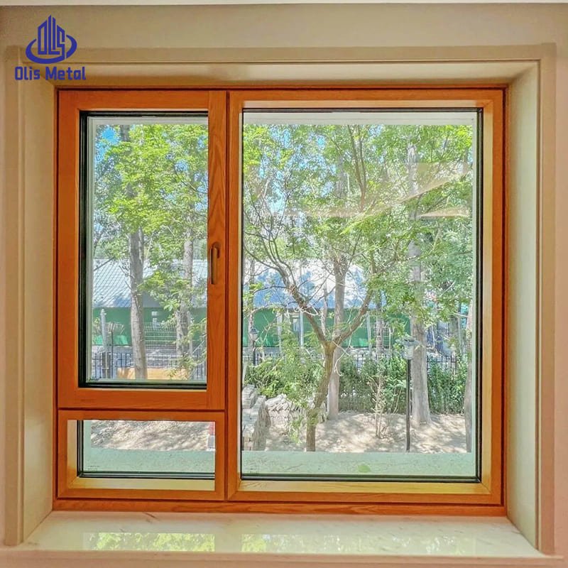 Aluminum-Clad Wood Casement Windows double-glazed glass Insulation for Unbeatable Energy Savings