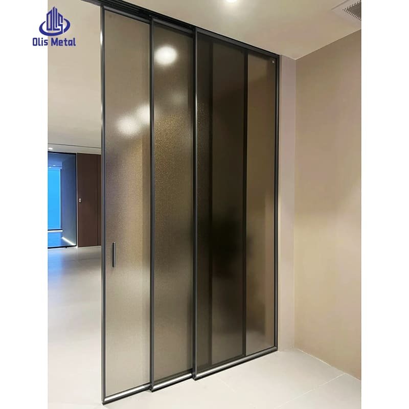 Ultra-Slim Narrow Frame Aluminum Sliding Glass Doors: Frosted Double Tempered Glass with Top Track for Silky Smooth - Image 3