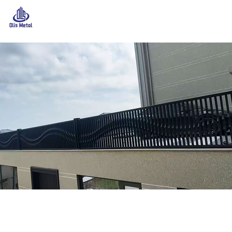 Black Aluminum Balcony Railing | Elegant Precision-Crafted Wavy Outdoor Railing Fence - Image 6