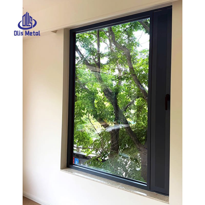 Black Aluminum Casement Window with Fixed Tempered Glass | High-Performance 2-Glaze Soundproof Glazing - Image 2