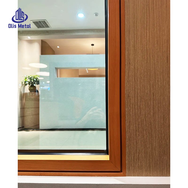 Wood Grain Aluminum Tilt Turn Window with Fixed Glass | Elegant Wood Finish Architectural-Grade for Villa Developers - Image 4