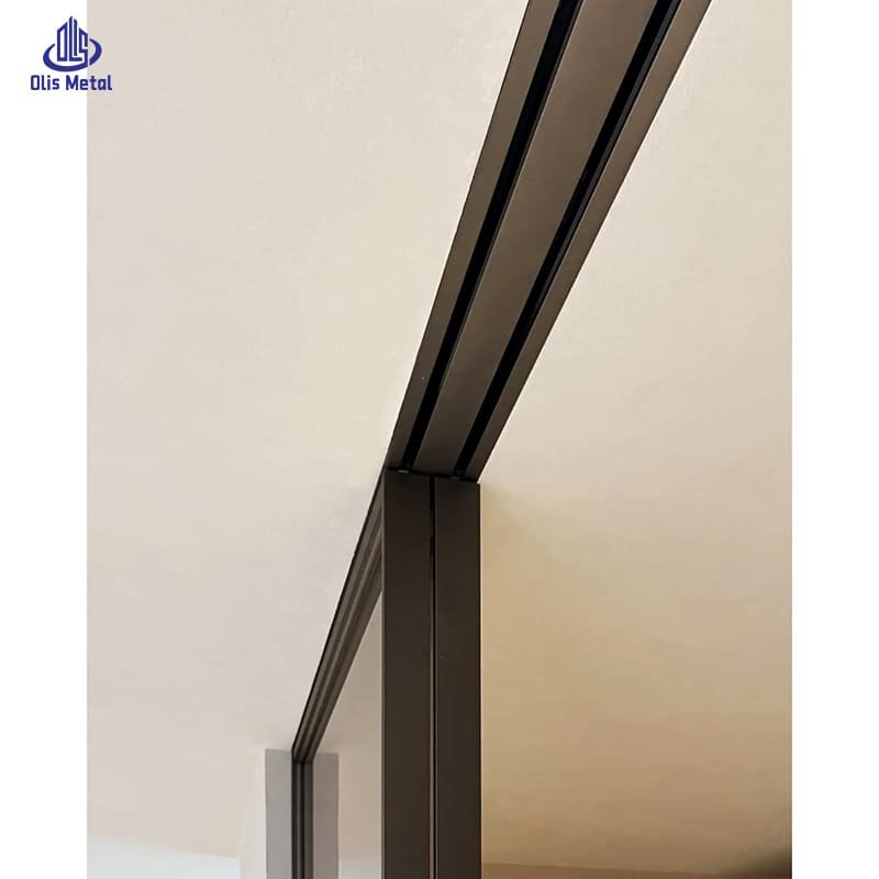 Textured Glass Aluminum Sliding Partition Door | Custom Luxurious Hazy Glow Divider for High-End Villa Projects - Image 5