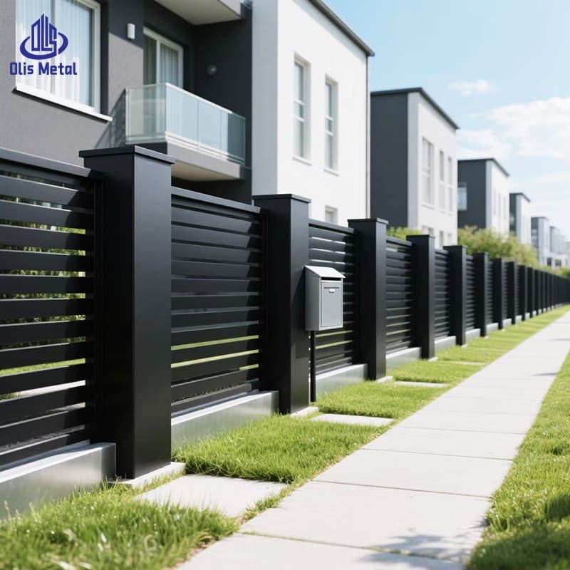 Aluminum Matte Black Garden Fence Panel | Elegant Rustproof Decorative Fencing for Villa Front Yard Landscapes - Image 3