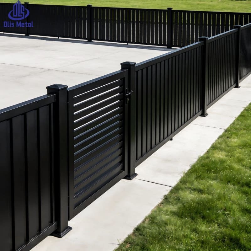 Horizontal Slat Black Aluminum Balcony Railing Panel | Premium Semi-Privacy Rustproof Outdoor Railing - Image 4