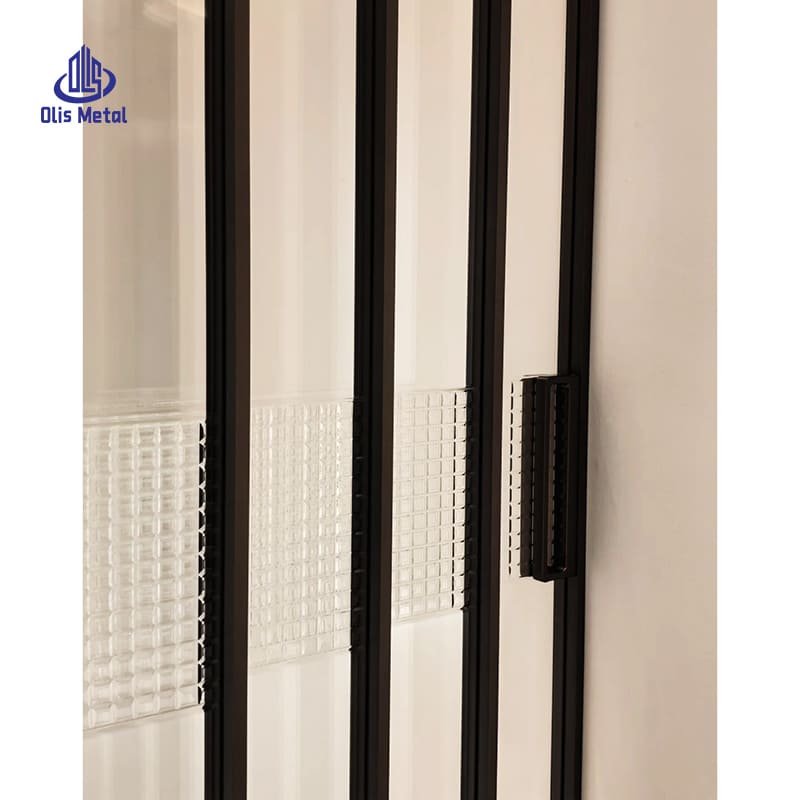 Minimalist Black 4-Panel Aluminum Sliding Door | Premium Space-Saving Glass Divider for Contemporary Homes - Image 5