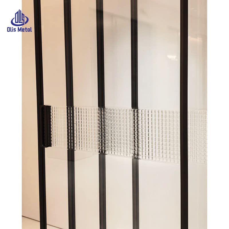 Minimalist Black 4-Panel Aluminum Sliding Door | Premium Space-Saving Glass Divider for Contemporary Homes - Image 7