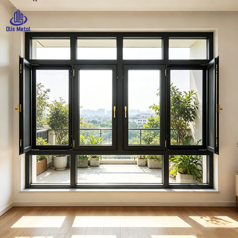Premium Black Aluminium Casement Windows | Hurricane Resistant Soundproof Window for Villa & Apartment house - Image 2
