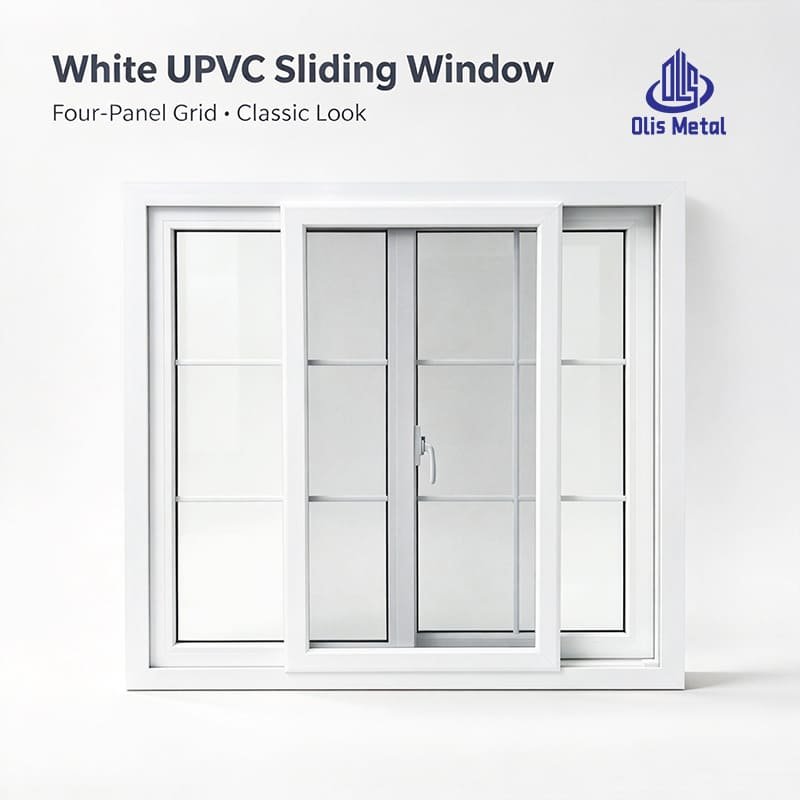 Factory Outlet French Grid UPVC Sliding Window | Premium Residential Soundproof Windproof Vinyl Glazing Windows With Screen
