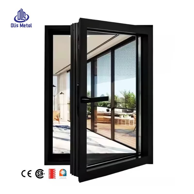 Tempered Glass Aluminum Swing Casement Window and doors, Sound Insulation Waterproof Window for Residential Building Projects - Image 2